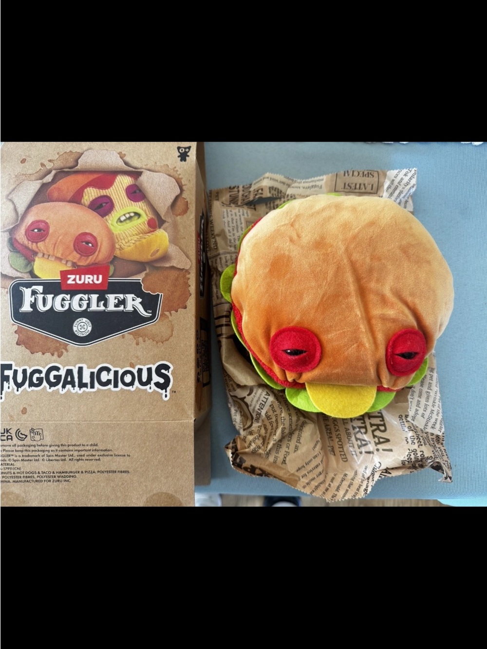 New Fuggler Fuggalicious Urga Burga Hamburger 9" Plush Walmart Exclusive Monster